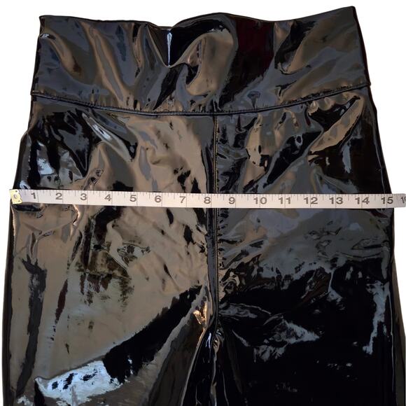 House of CB Harmony Black Patent High Waisted Pant S Bare Back Stretch Vinyl - Picture 7 of 11